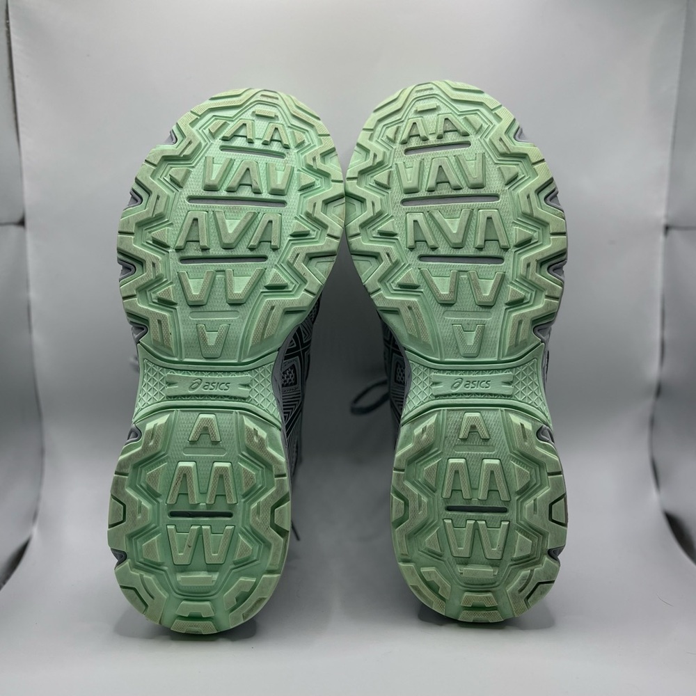 Asics Women's Athletic Shoes in Light Gray with Mint and Coral Accents - Picture 3 of 7